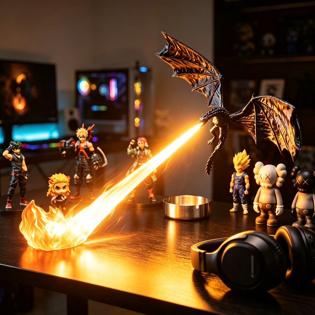 Flying Flame Dragon Night Light – Fantasy Table Atmosphere Light