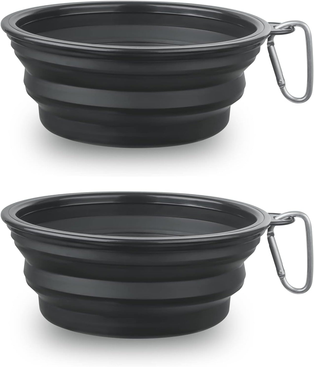 Dog Bowl Pet Collapsible Bowls, 2 Pack for Cats Dogs, Portable Pet Feeding Watering Dish for Walking Parking Traveling with 2 Carabiners (Small, Blue+Green)