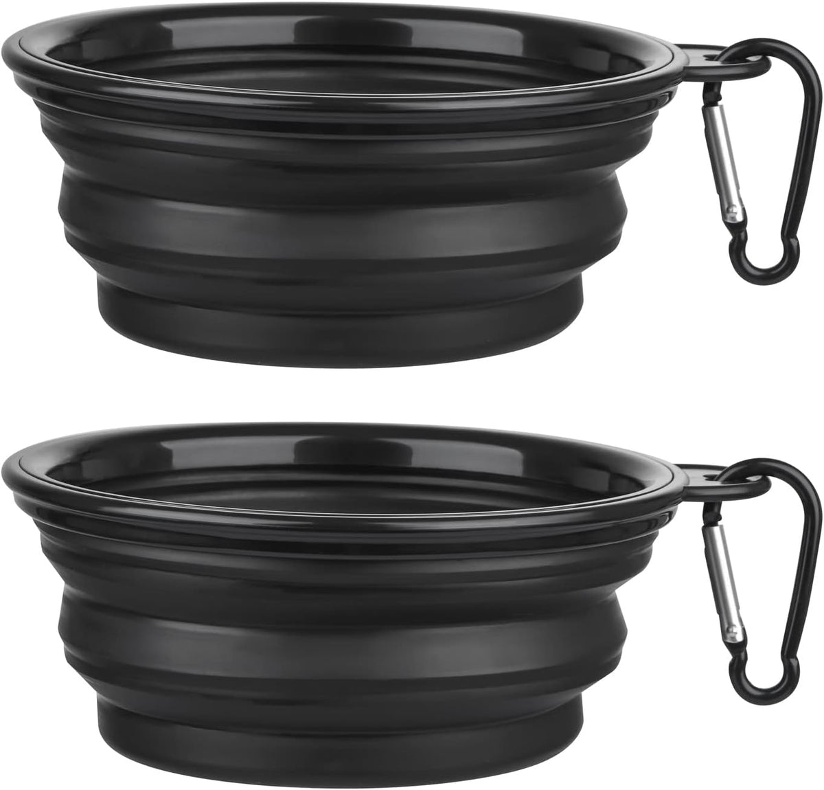 Dog Bowl Pet Collapsible Bowls, 2 Pack for Cats Dogs, Portable Pet Feeding Watering Dish for Walking Parking Traveling with 2 Carabiners (Small, Blue+Green)