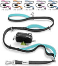 Heavy Duty Dog Leash for Large Dogs – 6FT Reflective Bungee with Padded Handles, Strong Carabiner Clip, No Pull Control for Medium & Large Breeds, Includes Poop Bag Holder & Treat Pouch (Royal Blue)