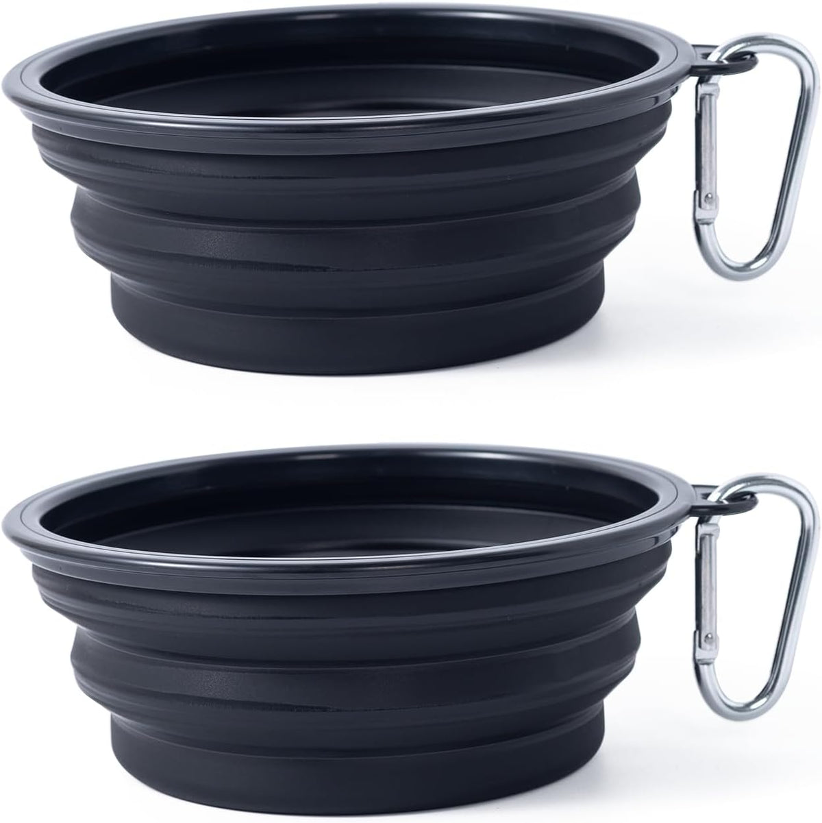Dog Bowl Pet Collapsible Bowls, 2 Pack for Cats Dogs, Portable Pet Feeding Watering Dish for Walking Parking Traveling with 2 Carabiners (Small, Blue+Green)