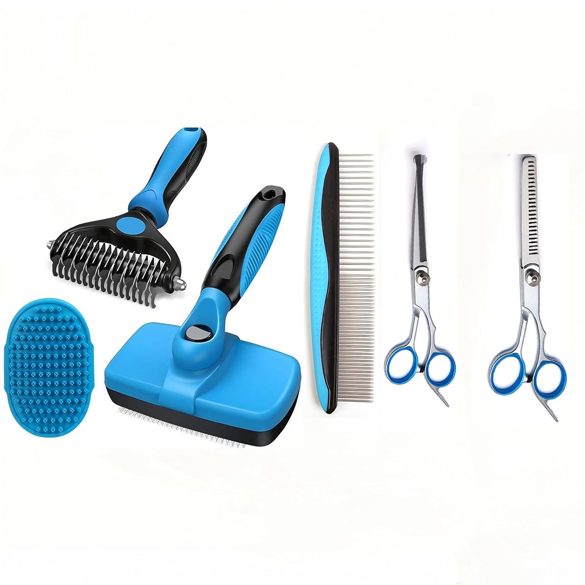 Cat Grooming Kit,Kitten Puppy Pet Dog Grooming Kit,Dog Slicker Brush,9PCS | Dog Cat Rabbits Grooming Scissors Tools Kit,Dog Grooming Brush Kit for Small or Large Short and Long Haired Dogs At Home