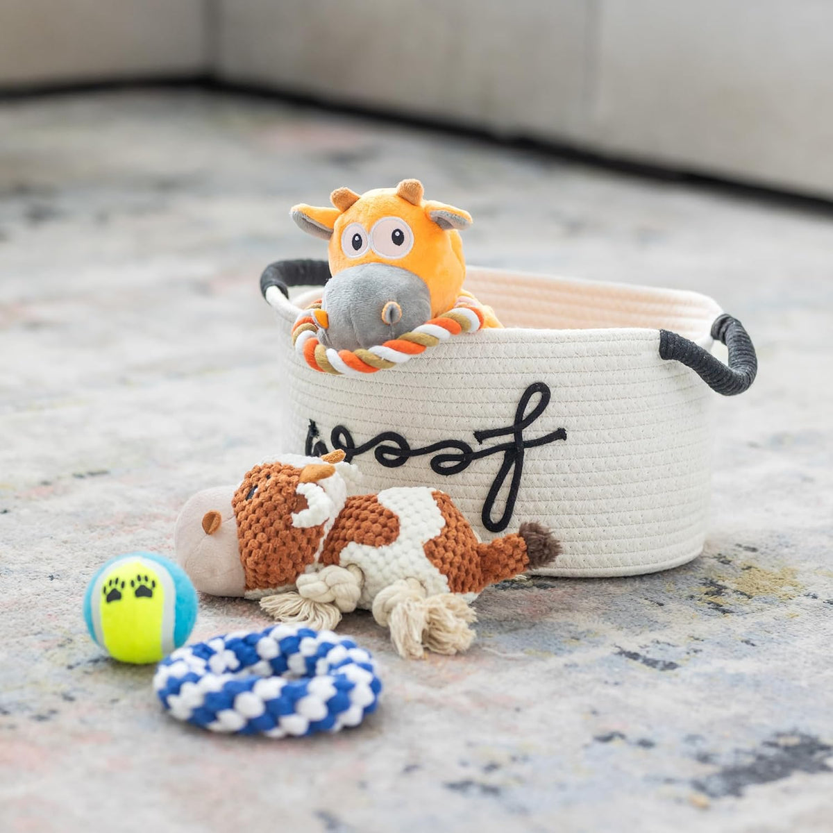 New Puppy Gift Basket - Premium Puppy Starter Kit and Dog Gift Basket | Includes Dog Toys - Perfect Doggie Birthday Gifts - Puppy Necessities with Pet Toy Basket