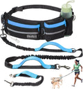 Heellpxi Hands-Free Dog Leash with Pouch, Waist Leash for Walking Two Dogs, Reflective Stitching, Dual Handle, Bungee Retractable for Medium to Large Dogs - Pink,Dog Walking Accessories