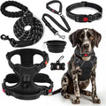 LOBEVE No Pull Dog Harness, Collar & Leash Set with Travel Accessories | Includes Dog Seat Belt, Collapsible Bowls & Poop Bag Dispenser. Ideal for Training, Walking, Hiking. Fits Small to Large Dogs
