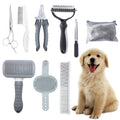 Dog Brush & Pet Grooming Kit – Deshedding Brush, Slicker Brush, Dematting Comb, Bath Brush, Scissors, Nail Clipper for Dogs & Cats – Complete Grooming Kit for Shedding, Matted Hair, Bathing & Paw Care