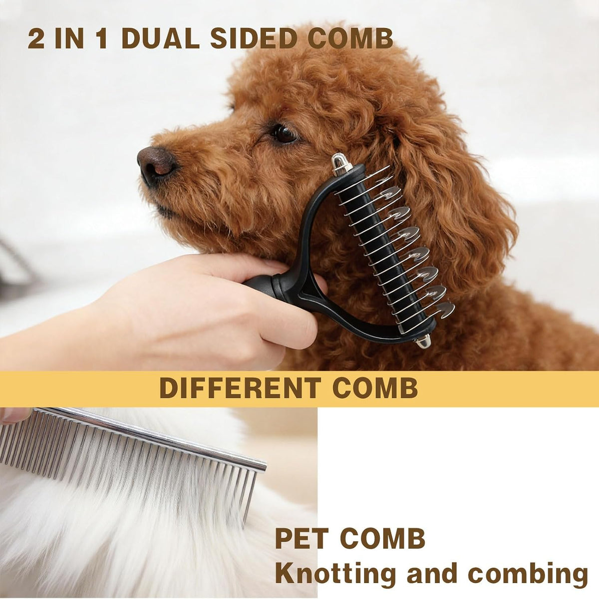 Dog Brush & Pet Grooming Kit – Deshedding Brush, Slicker Brush, Dematting Comb, Bath Brush, Scissors, Nail Clipper for Dogs & Cats – Complete Grooming Kit for Shedding, Matted Hair, Bathing & Paw Care