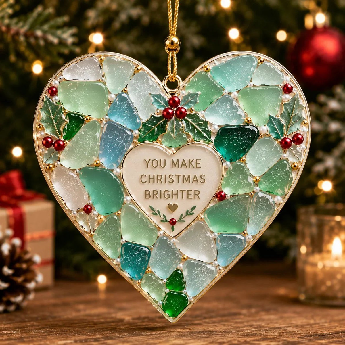 🔥Last Day 50% OFF - ❤✨ Stained Sea Glass Style Christmas Ornaments