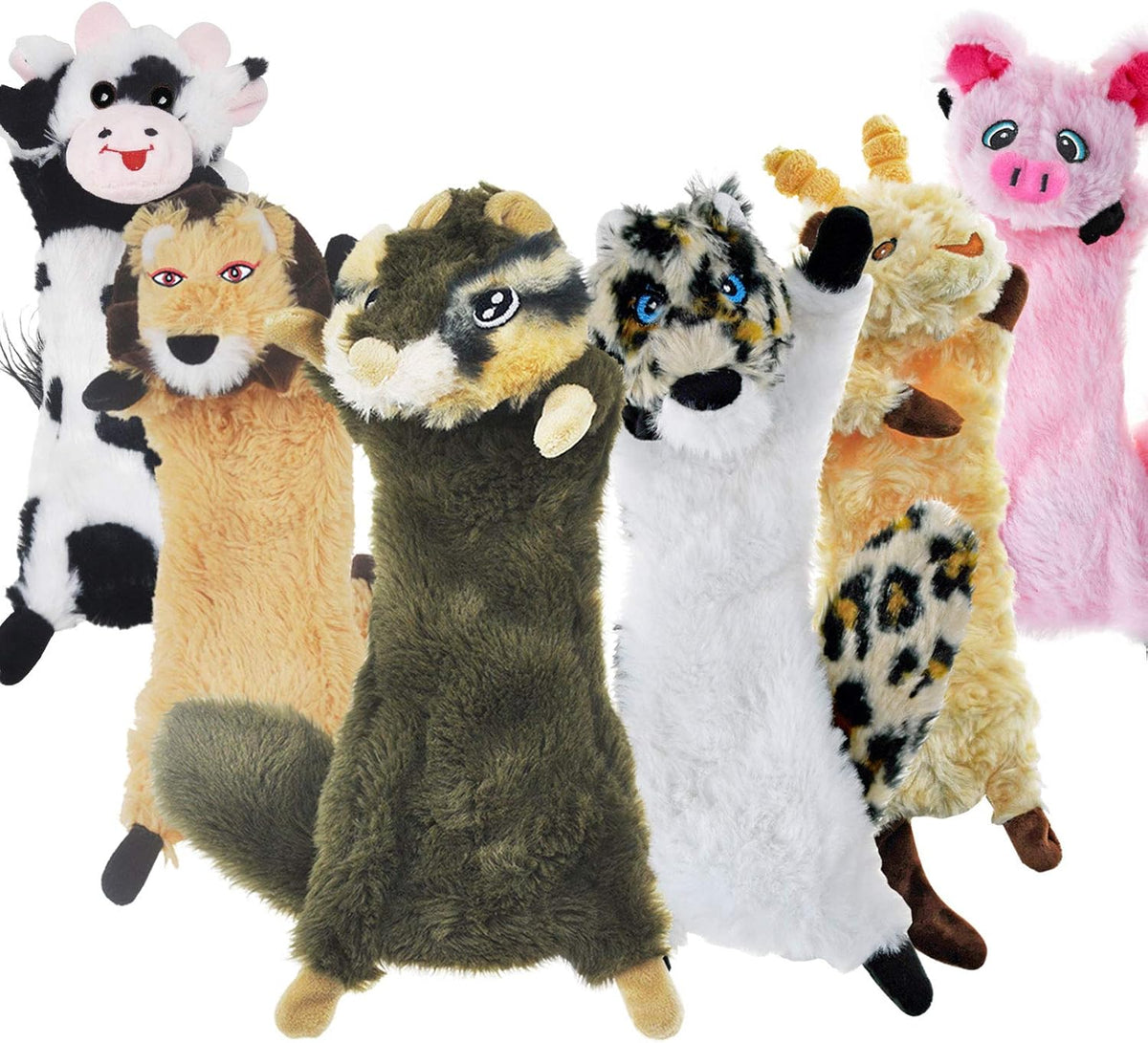 SHARLOVY Dog Squeaky Toy No Stuffing 6 Pack, Dog Toys Crinkle for Puppy | for Small Puppy, Durable Chew Plush Cute Animals Natural for Teething Pet