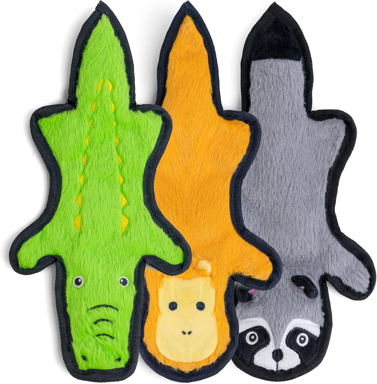 SHARLOVY No Stuffing Dog Toys Crinkle Squeaky, Long Lasting Chews for Aggressive, Durable Plush Dog Puppy Chew Toys for Teething, with 6 Tough Layers for Small Medium Large Breed-5pack,Large