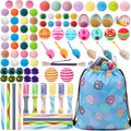 Leitee 100 Pcs Cat Toys Assortment with 1 Gift Storage Bag, Interactive Cat Play Set for Indoor Kitten, Colorful Springs, Mouse Toys, Chew Ropes, Balls, Bells & Sisal Ball