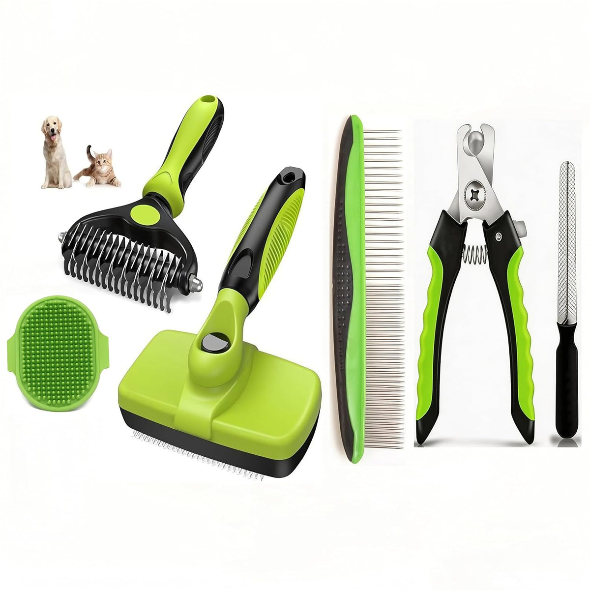Cat Grooming Kit,Kitten Puppy Pet Dog Grooming Kit,Dog Slicker Brush,9PCS | Dog Cat Rabbits Grooming Scissors Tools Kit,Dog Grooming Brush Kit for Small or Large Short and Long Haired Dogs At Home