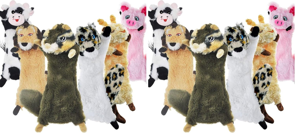 SHARLOVY Dog Squeaky Toy No Stuffing 6 Pack, Dog Toys Crinkle for Puppy | for Small Puppy, Durable Chew Plush Cute Animals Natural for Teething Pet