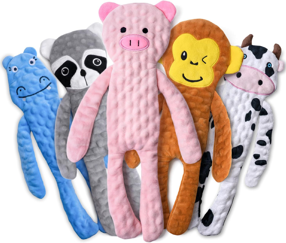 SHARLOVY Dog Squeaky Toy No Stuffing 6 Pack, Dog Toys Crinkle for Puppy | for Small Puppy, Durable Chew Plush Cute Animals Natural for Teething Pet