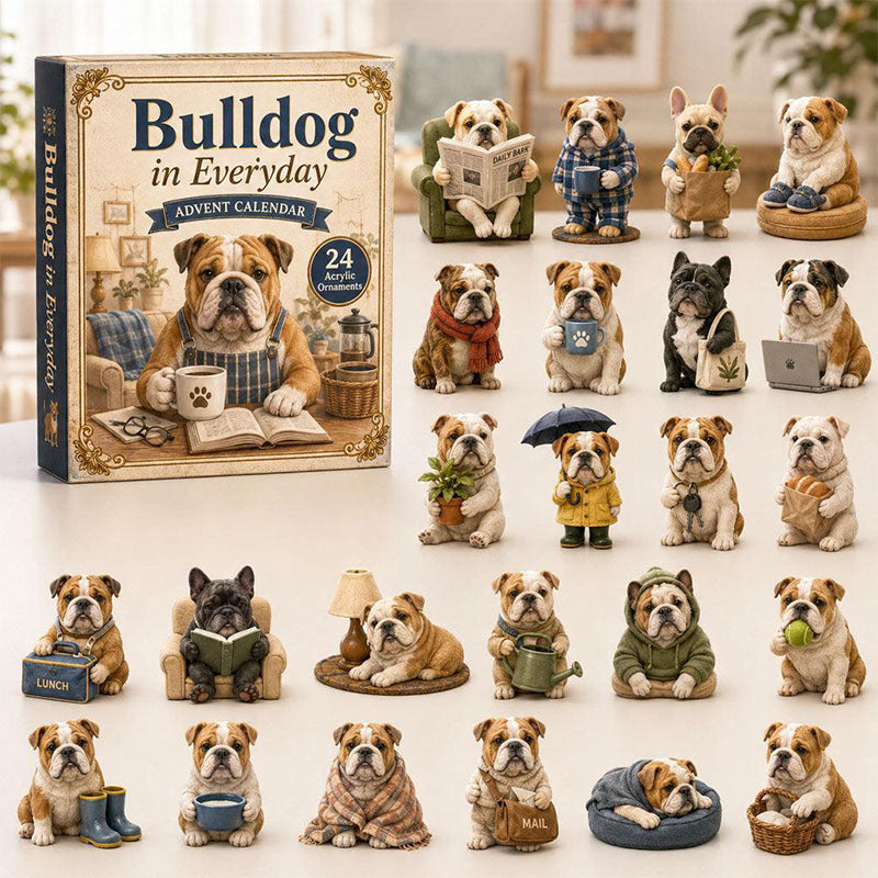 🐶24 Days Bulldog Acrylic Ornament Advent Calendar