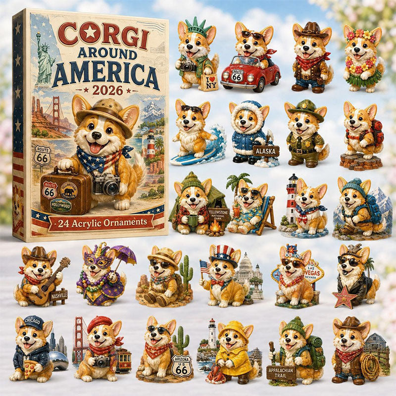 ❤️🐶24 Days Corgi Acrylic Ornament Advent Calendar