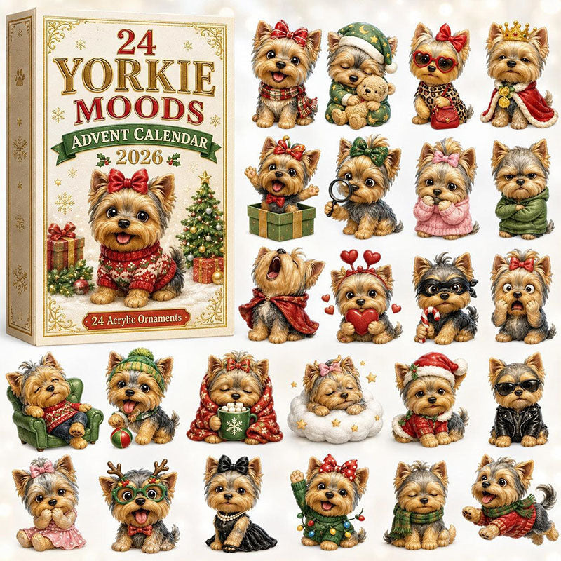 😍🐶24 Days Yorkie Acrylic Ornament Advent Calendar
