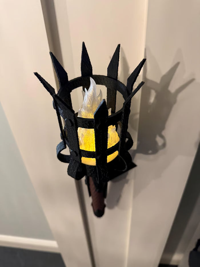 Medieval Torch Wall Sconce: Battery LED Realistic Candle Light with Remote - Torch + Wall Mount / Orange